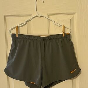 Nike Gray and Orange Athletic Shorts Elastic Waistband